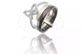 Каблучка срібна з Керамікою та Цирконом