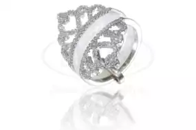 Каблучка срібна з Керамікою та Цирконом