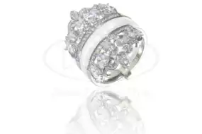 Каблучка срібна з Керамікою та Цирконом