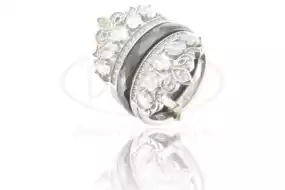 Каблучка срібна з Керамікою та Цирконом