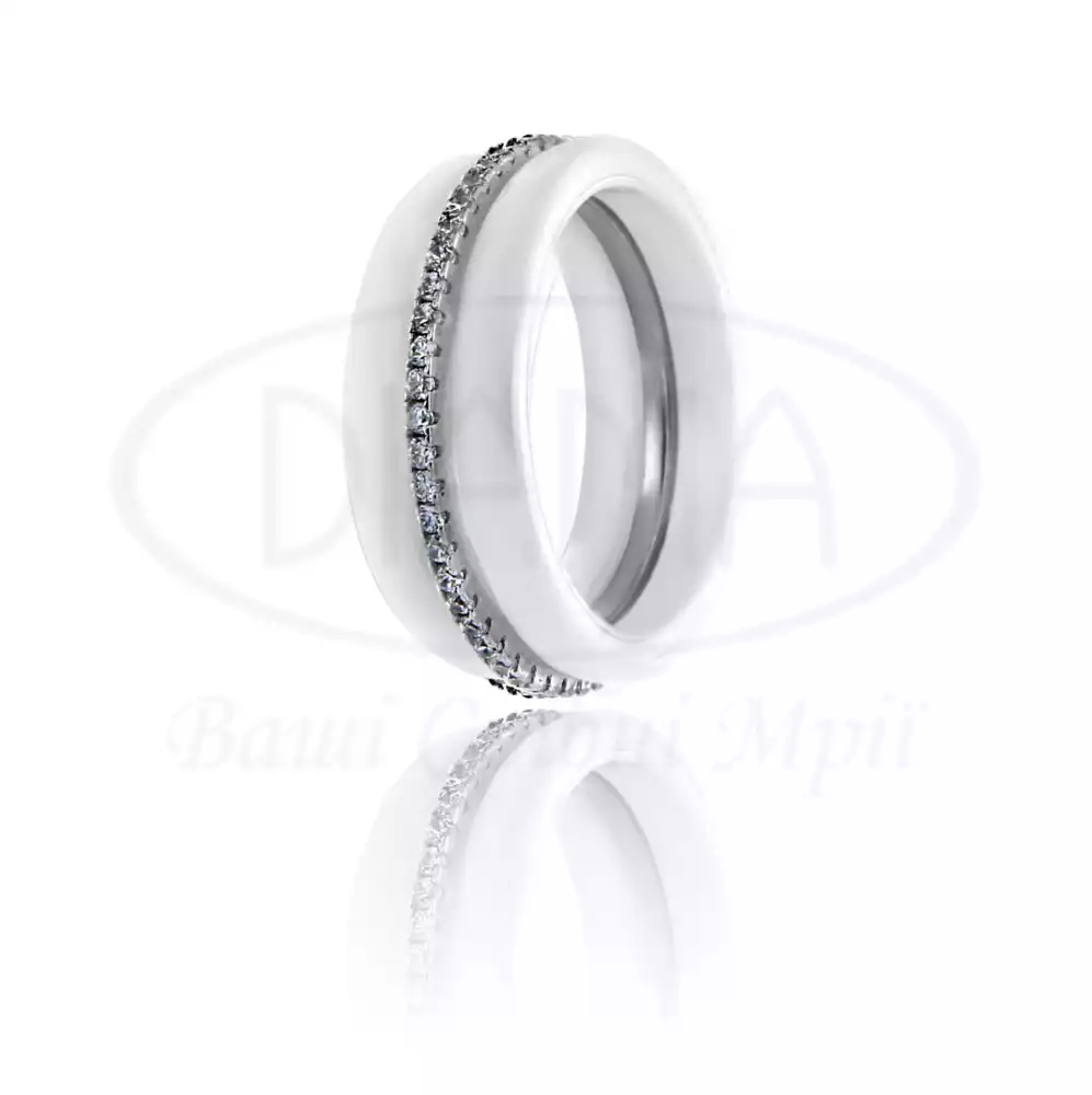 Срібна каблука з керамікою фото 1