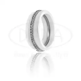 Срібна каблука з керамікою