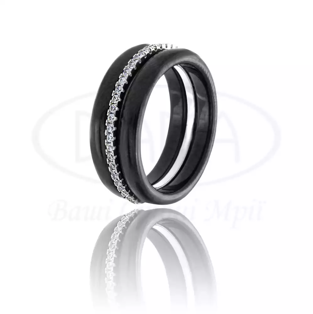 Срібна каблучка з керамікою фото 1