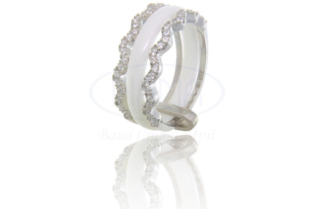 Срібна каблучка з керамікою фото 1