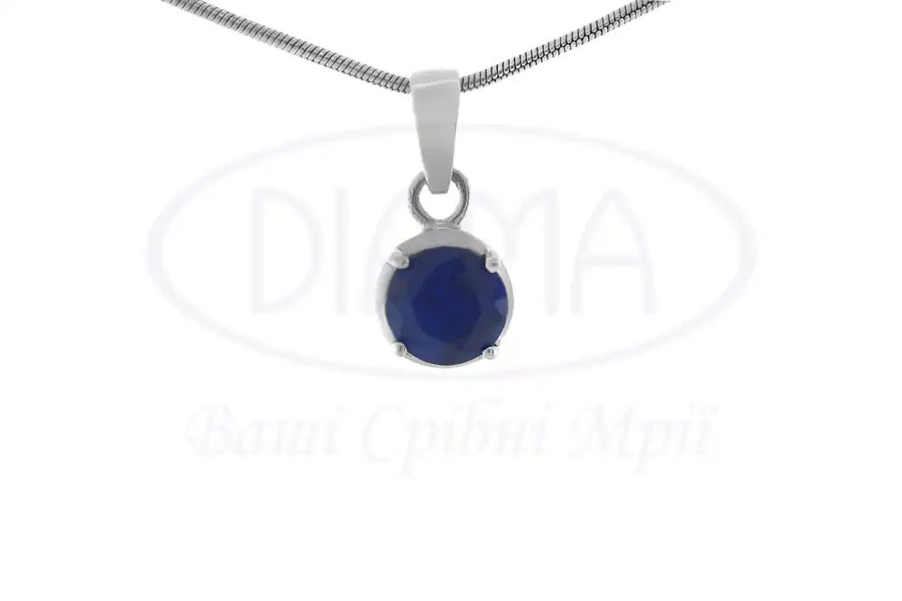 Срібна підвіска з Сапфіром фото 1