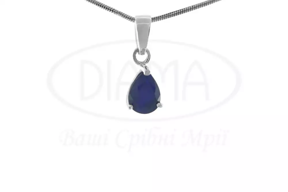 Срібна підвіска з Сапфіром фото 1