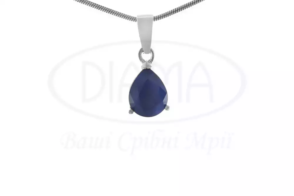 Срібна підвіска з Сапфіром фото 1