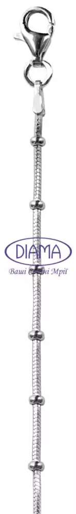 Ланцюг срібний "Снейк з кульками" фото 2