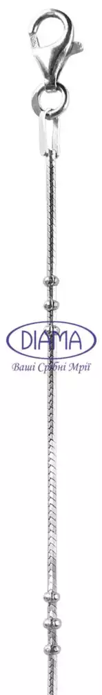 Ланцюг срібний "Снейк з кульками" фото 2