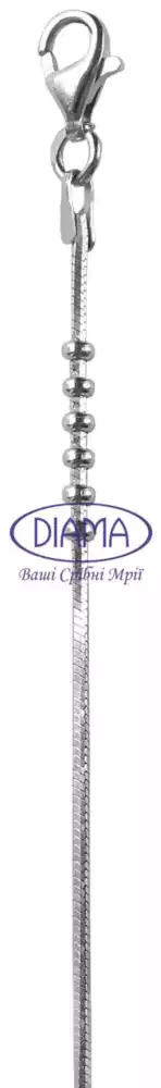 Ланцюг срібний "Снейк з кульками" фото 2