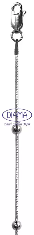 Ланцюг срібний "Снейк з кульками" фото 2
