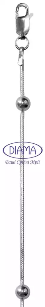 Ланцюг срібний "Снейк з кульками" фото 2