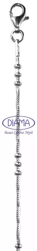 Ланцюг срібний "Снейк гранений з кульками" фото 2