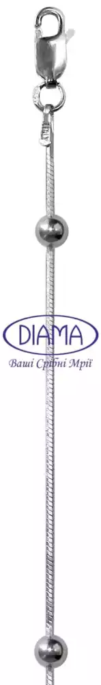 Браслет срібний "Снейк з кульками" фото 1