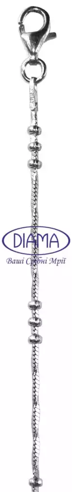 Браслет срібний "Снейк гранений з кульками" фото 1