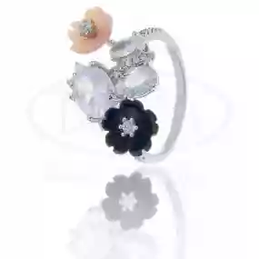 Каблучка срібна з Перламутром та Цирконом