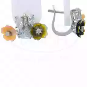 Сережки срібні з Перламутром та Цирконом