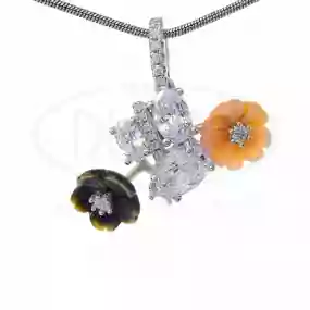 Підвіска срібна з Перламутром та Цирконом