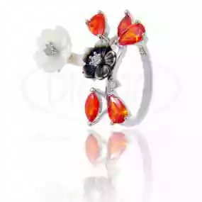 Каблучка срібна з Перламутром та Цирконом