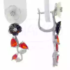 Сережки срібні з Перламутром та Цирконом