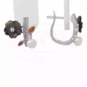 Сережки срібні з Цирконом та Перламутром