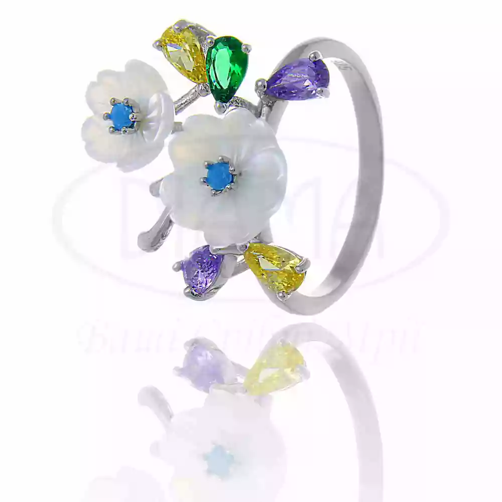 Каблучка срібна з Цирконом та Перламутром фото 1