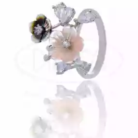 Каблучка срібна з Цирконом та Перламутром