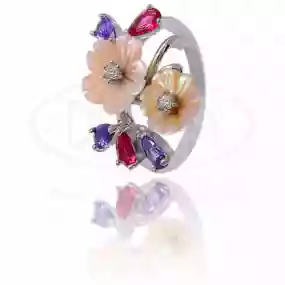 Срібна Каблучка з перламутром