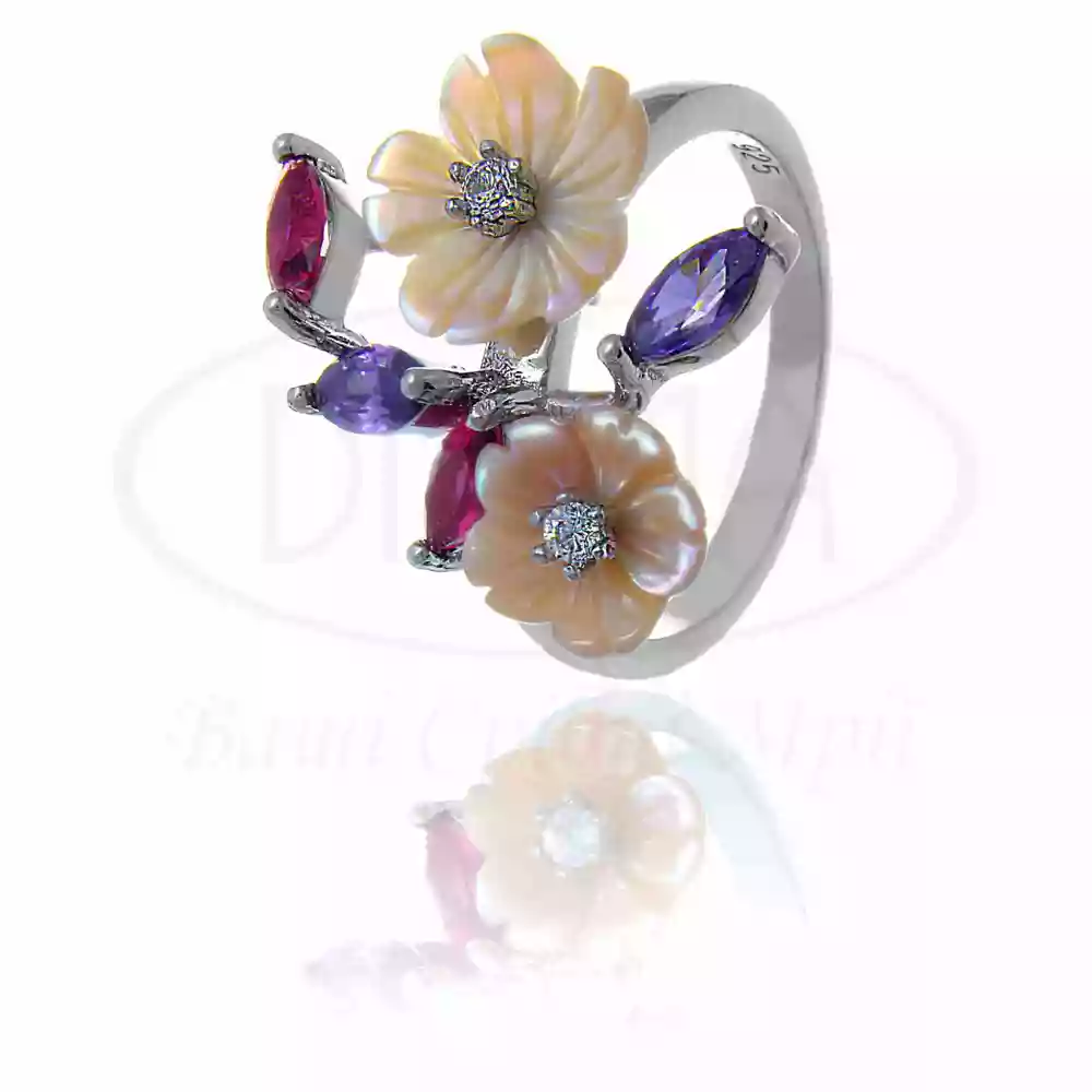 Каблучка срібна з Цирконом та Перламутром фото 1