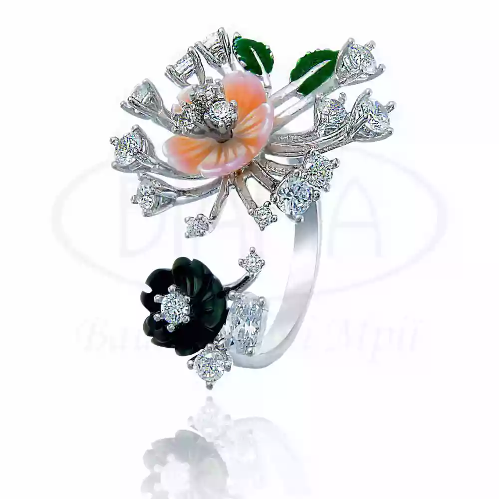 Срібна каблучка з перламутром фото 1