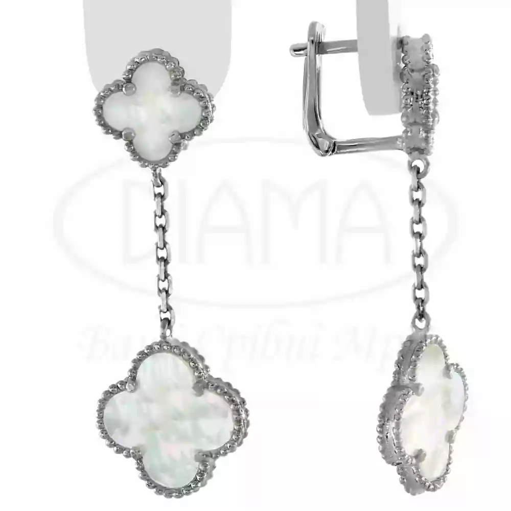 Срібні сережки з Перламутром фото 1