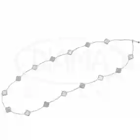 Срібне кольє з перламутром та цирконом