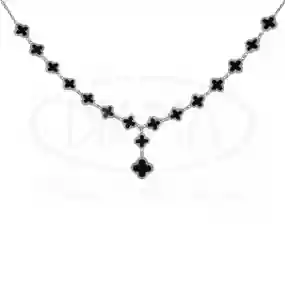 Кольє срібне з Оніксом та цирконом