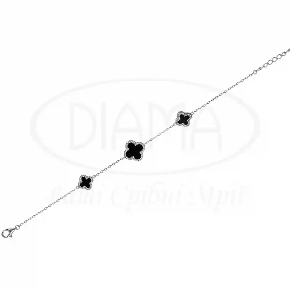 Браслет срібний з Оніксом та Цирконом фото 1