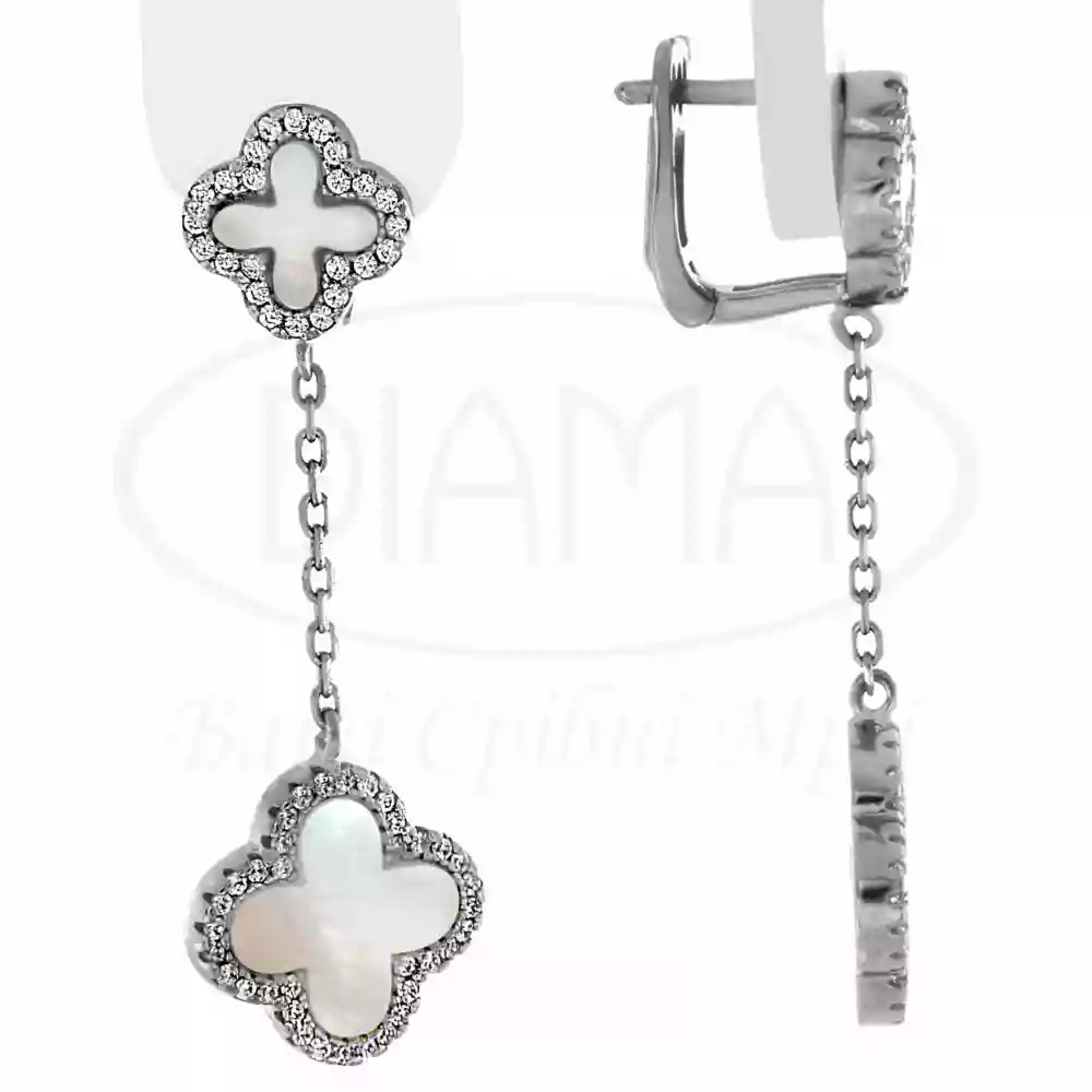 Срібні сережки з Перламутром фото 1