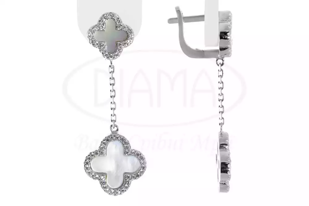 Срібні сережки з Перламутром фото 2