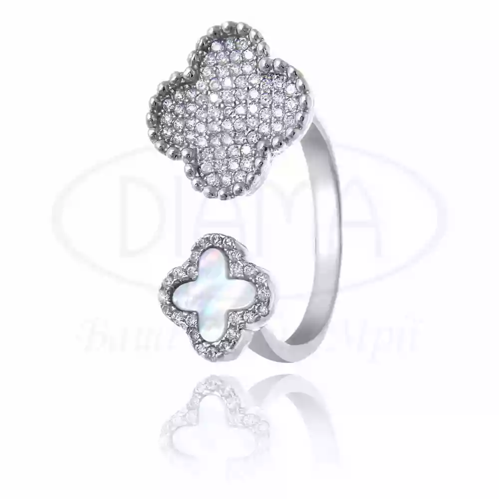 Срібна каблучка з білим Перламутром фото 1