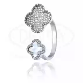 Срібна каблучка з білим Перламутром