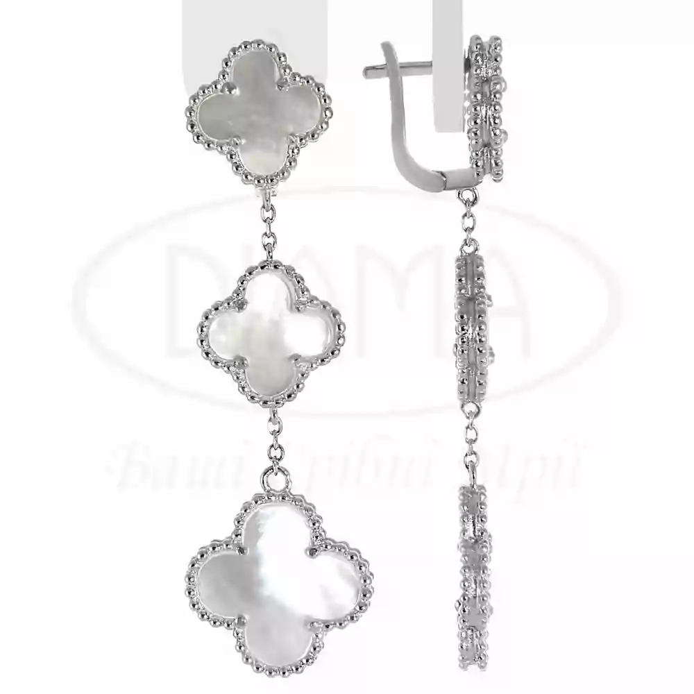 Сережки срібні з Перламутром фото 1