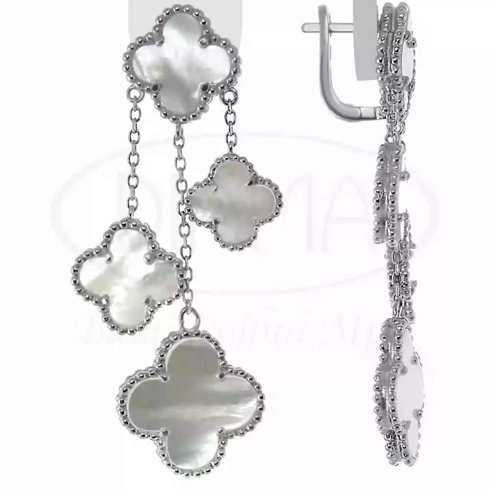 Срібні сережки з Перламутром фото 1