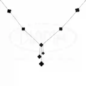 Срібне кольє з Оніксом "Конюшина"