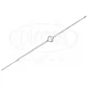 Браслет срібний з білою Конюшиною