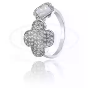 Каблучка срібна Конюшина