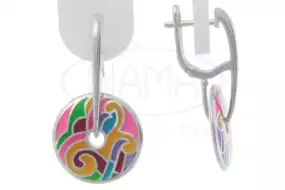 Сережки срібні з емаллю