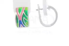 Сережки срібні з емаллю