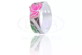 Каблучка срібна з емаллю та цирконом