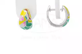 Сережки срібні з емаллю