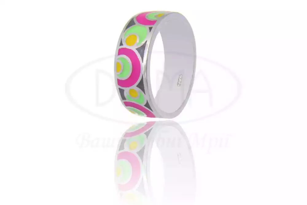 Каблучка срібна з емаллю фото 1