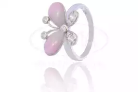 Каблучка срібна з емаллю та цирконом