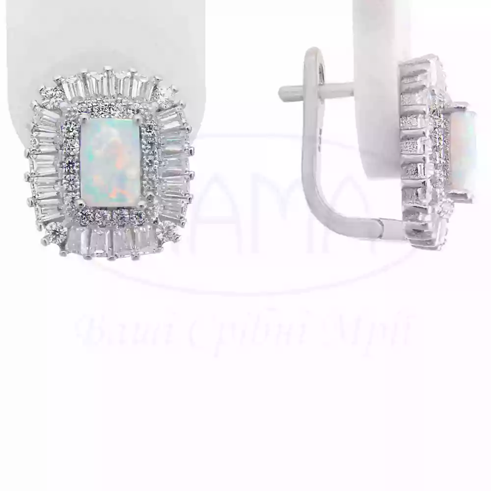 Сережки срібні з Опалом фото 1